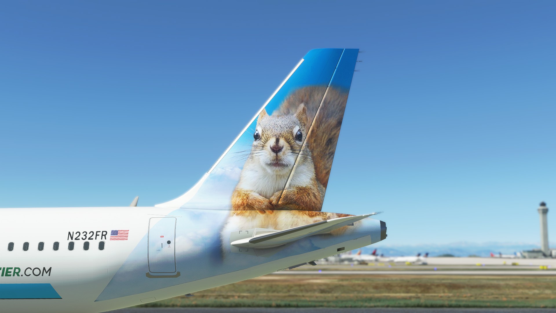 A32NX Frontier Airlines(Sammy The Squirrel)[N232FR] 8K - Image 1