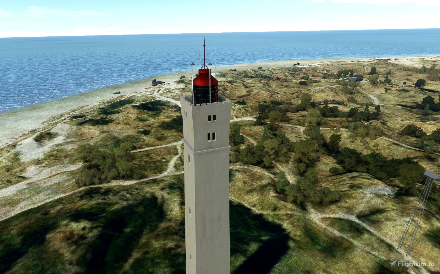 ilt Glamour Tilstand Blåvand Lighthouse - Danish west coast / North sea including WW2 Bunkers on  the beach. for Microsoft Flight Simulator | MSFS