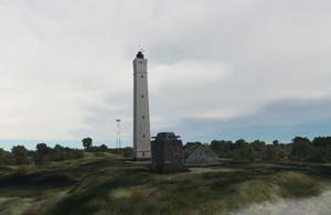 Blåvand Lighthouse - Danish west coast / North sea including WW2 Bunkers on the beach. thumbnail 1
