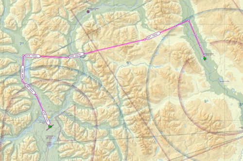 IFR GPS Flightplans Terrace to Smithers BC