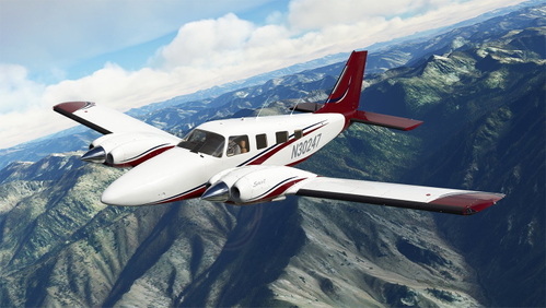 Red Swooped Blue Livery for Carenado Seneca