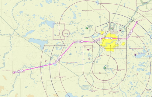 VFR GPS Flightplan Route Drayton Valley AB. to Josephburg AB.