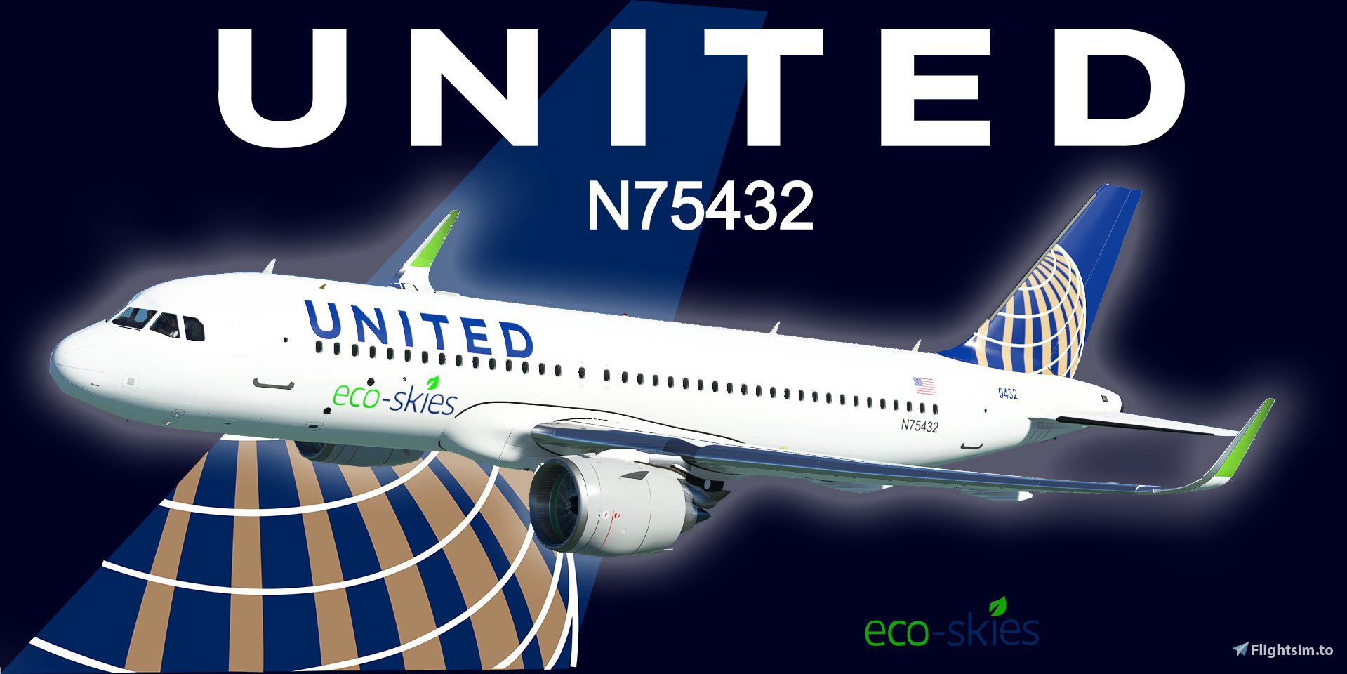  United N75432 - EcoSkies [8K][A32NX] - Image 1