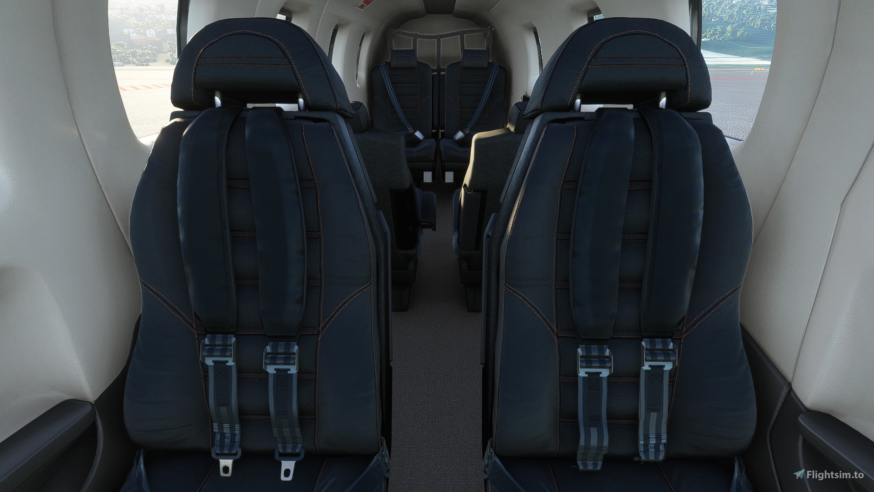 Asobo TBM 930 - Alcantara Seats with orange or blue stitches - Image 1