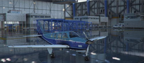 Beechcraft Bonanza G36 Silver Blue (without side registration number)