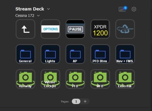C172 G1000 15 Button Streamdeck profile (AAO + Flight Tracker)