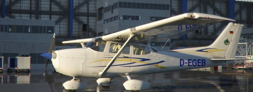 Cessna 172 modern blue and yellow livery