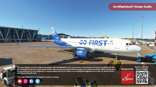 [A32NX] Go First (Formely: Go Air) A320 Neo [Default A320 and FWB A320NX] V1.0 by Sim2flightdeck