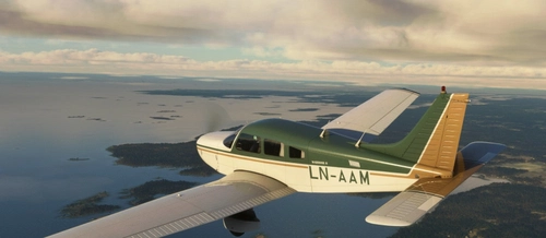 JustFlight PA28 Warrior - LN-AAM Green and Gold Arrow