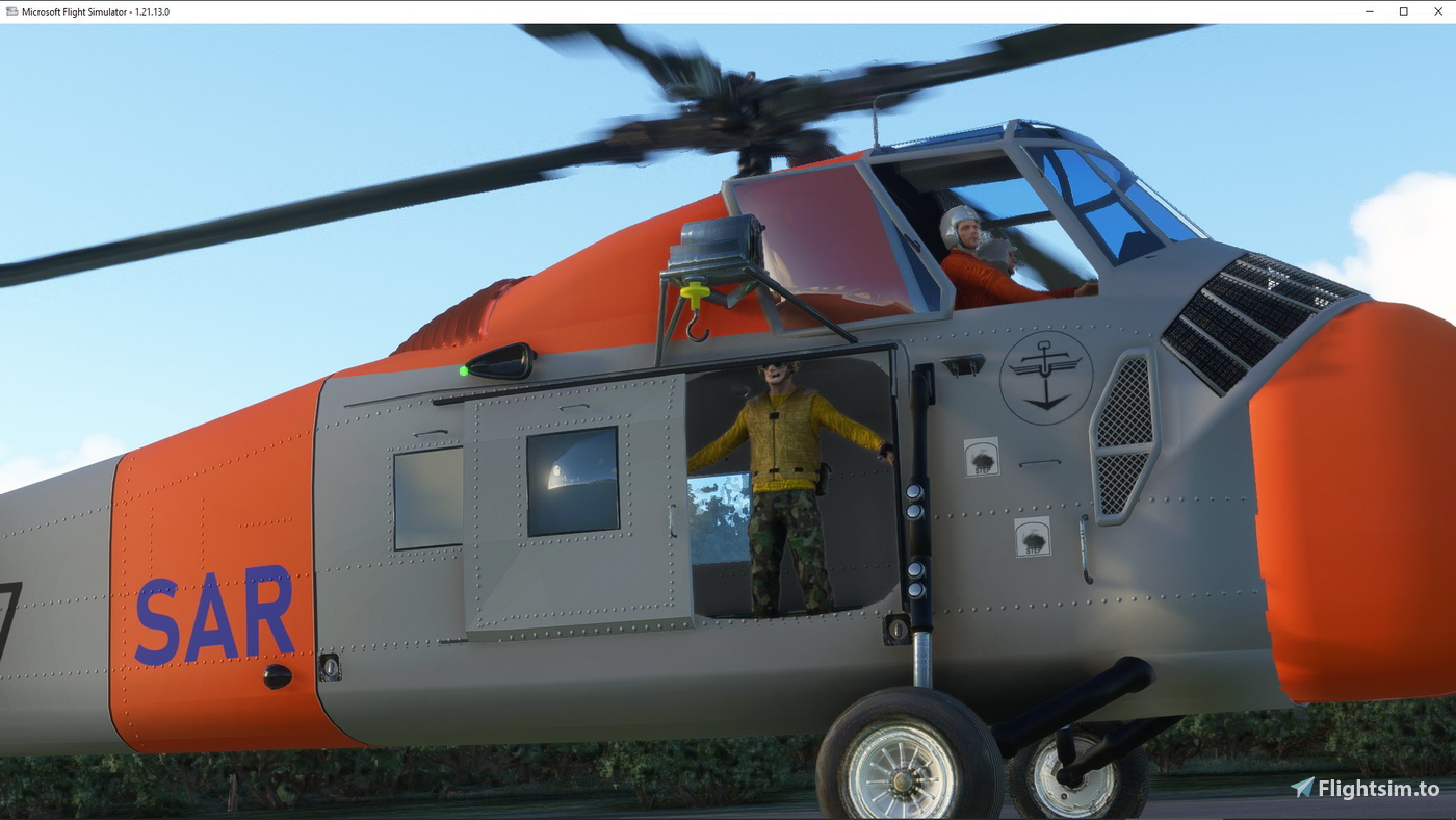 Native-Helicopter Sikorsky H34 のために Microsoft Flight Simulator 