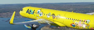 [A32NX] SpongeBob Azul Eco livery (PT-BOB) A320NX [8K]  thumbnail 5