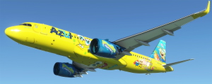 [A32NX] SpongeBob Azul Eco livery (PT-BOB) A320NX [8K]  thumbnail 2