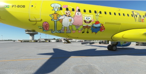 [A32NX] SpongeBob Azul Eco livery (PT-BOB) A320NX [8K]  thumbnail 12