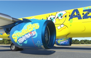 [A32NX] SpongeBob Azul Eco livery (PT-BOB) A320NX [8K]  thumbnail 11