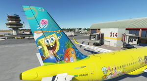 [A32NX] SpongeBob Azul Eco livery (PT-BOB) A320NX [8K]  thumbnail 13
