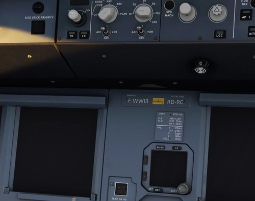 VUELING SELCAL code plate for FlyByWire A32nx mod