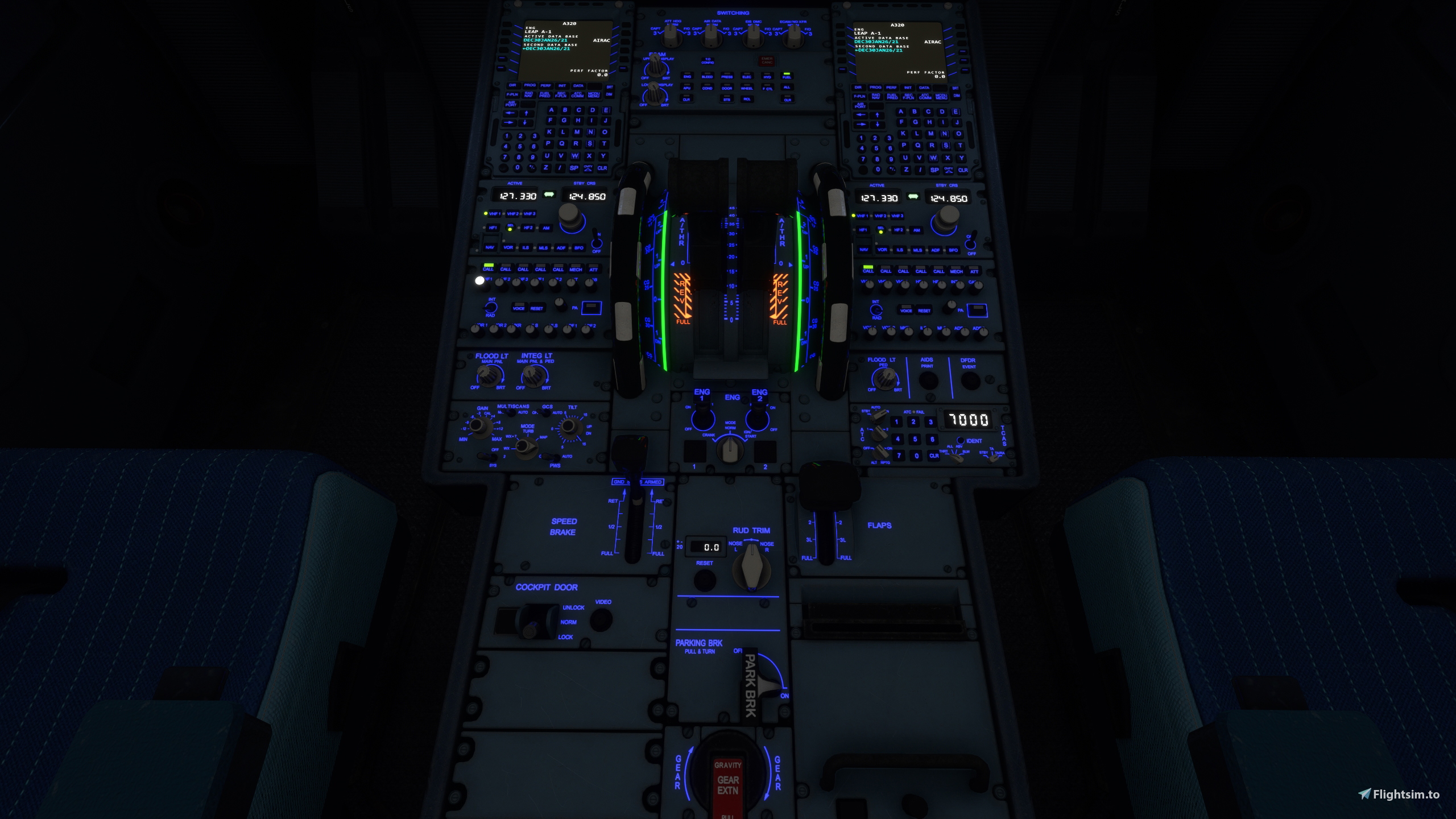 Blue Cockpit lights and White LCD for standard A320neo - Image 1