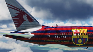 Boeing 787-10 Qatar Barcelona Livery thumbnail 3