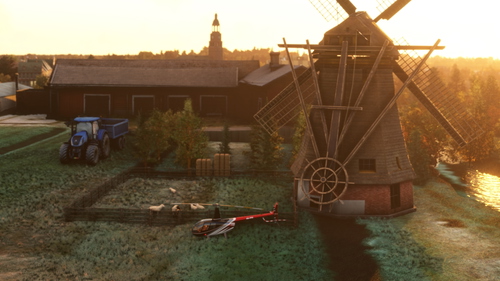 Bush trip in kinderdijk Helipad Farmer with animation