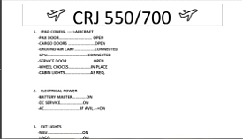 CRJ 700/550 Checklist for beginners Microsoft Flight Simulator