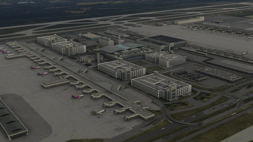 EDDM - Munich International Airport: Buildings and night light enhancement