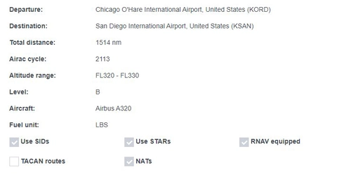 KORD to KSAN