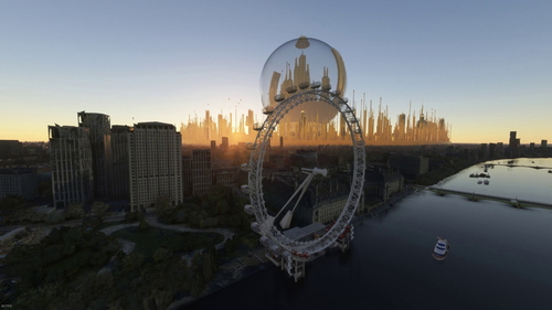 London with Gallifrey Citadel from Doctor Who