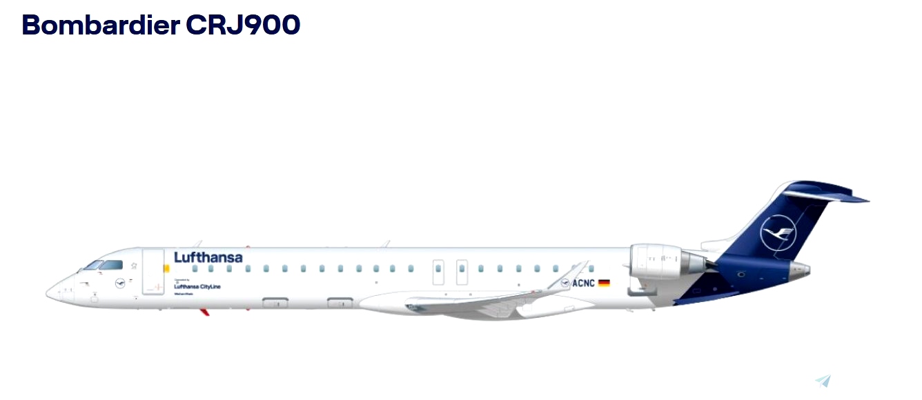 Canadair regional jet 900 sitzplan