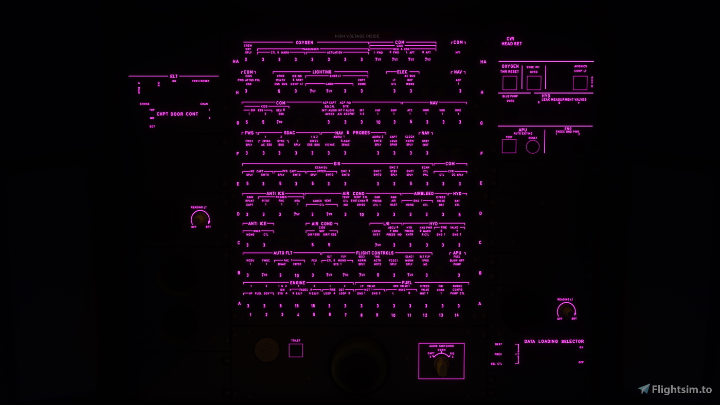 Pink Cockpit lights and White LCD for FBW A32NX for Microsoft Flight ...