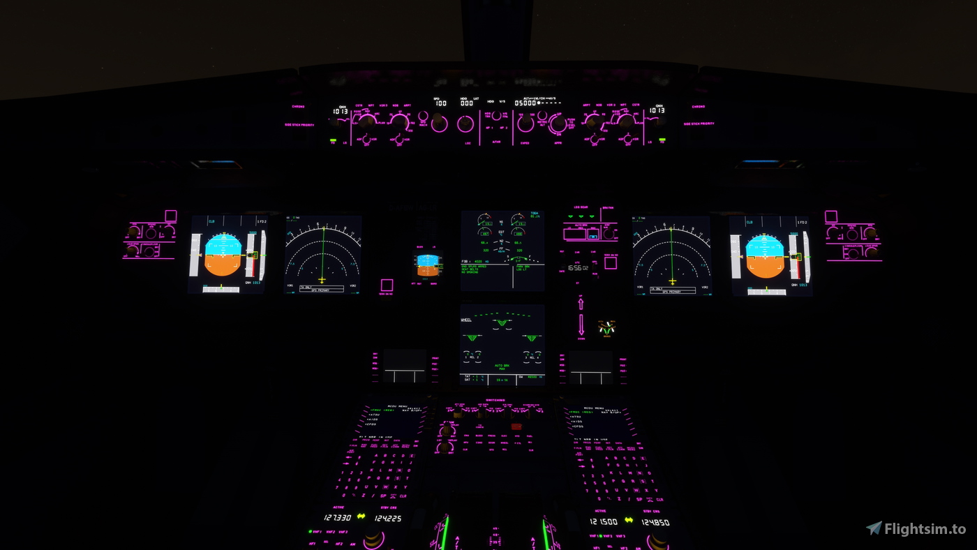 Pink Cockpit lights and White LCD for FBW A32NX for Microsoft Flight ...