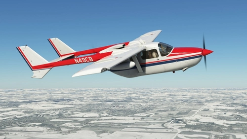 Red and Blue Livery for Carenado C337 Skymaster