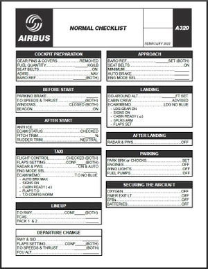 AIRBUS A320 Checklist and Flow Patterns - 2022 Latest Version thumbnail 1