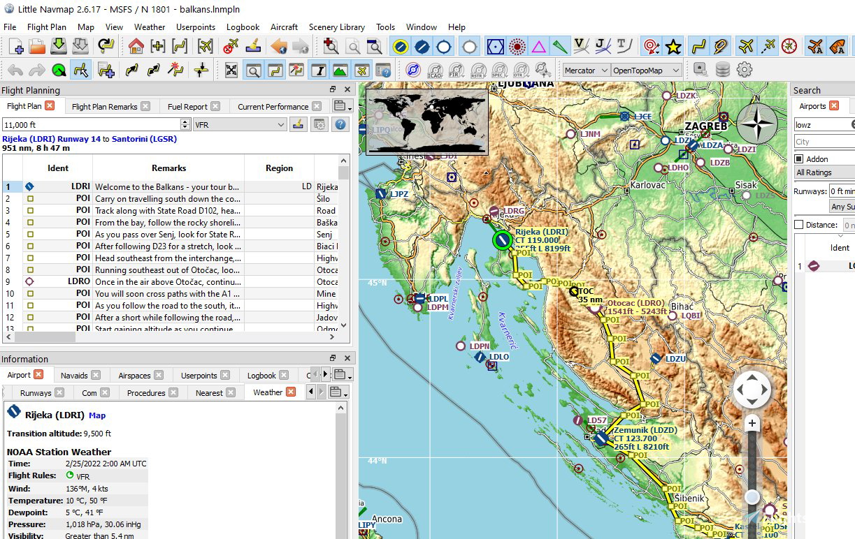 Balkans Bush Trip Navlog PDF + Flight Plan voor Microsoft Flight ...