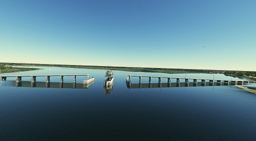 Beaufort-Woods-Memorial-Bridge with turning bridge and a special guest