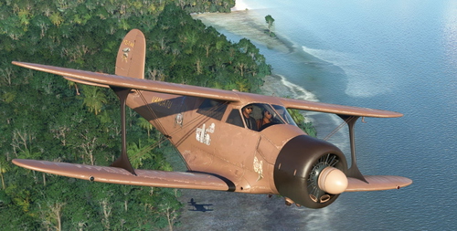 Beechcraft D17 Staggerwing weathered Tanna YJ-TAN Vanuatu