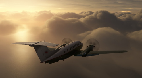 Beechcraft King Air in Green and Tan