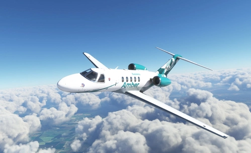 Cessna Citation CJ4 Amber Airlines -4K white