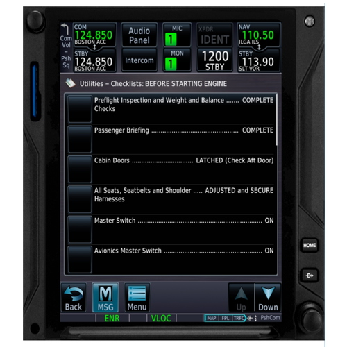 Checklist for SWS Kodiak 100 II 