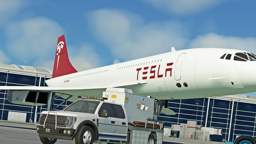 DC Designs Concorde | Tesla Livery (Fictional)