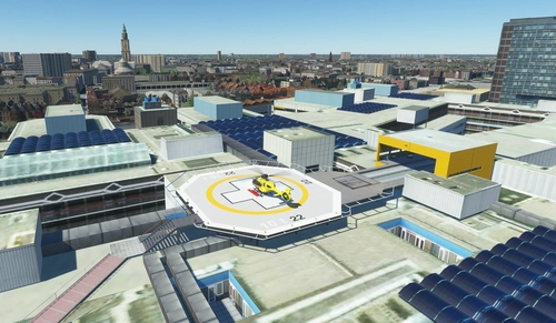 EHUG Helipad on top of the hospital UMCG in Groningen, The Netherlands