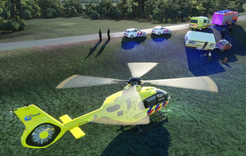 Emergency flights traumaheli in the Northern Netherlands