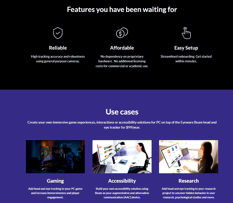 Eyeware Beam Head Tracking / Eye Tracking Software Development Kit (SDK