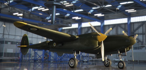 Flying Iron's P-38 Lightning in our very own Trixter livery