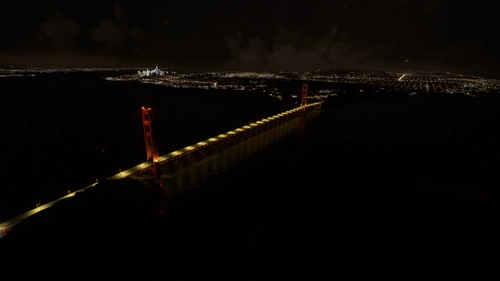 Golden Gate Bridge Night Light Enhancements, San Francisco Bay Area