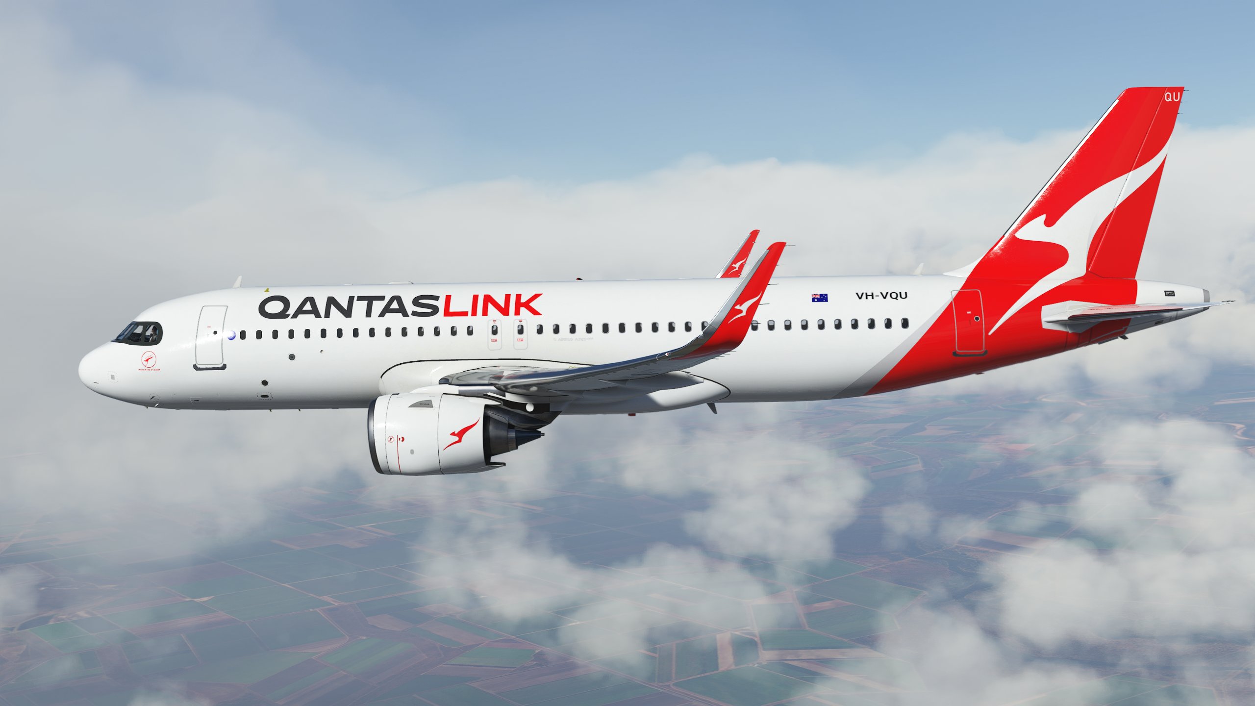 QANTASLINK A32N 2021 Silver Roo Livery - Image 1