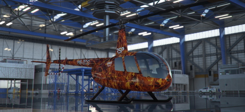 Robinson R44 Raven II HB-ZCG fire livery
