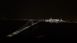 San Francisco - Oakland Bay Bridge Enhanced Night Lighting, San Francisco Bay Area, CA thumbnail 1