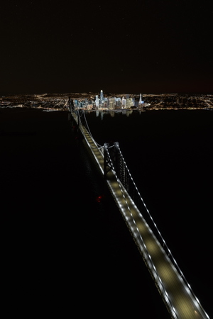 San Francisco - Oakland Bay Bridge Enhanced Night Lighting, San Francisco Bay Area, CA thumbnail 2