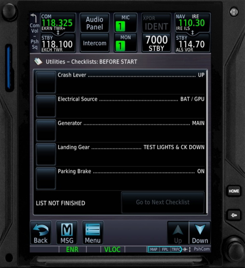 TBM Checklist for use with TDS GTNXi