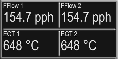 Text Gauge for Fuel Flow and EGT for Axis And Ohs